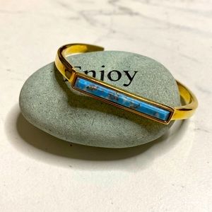 Ann Taylor Faux Turquoise Stone Cuff Bracelet